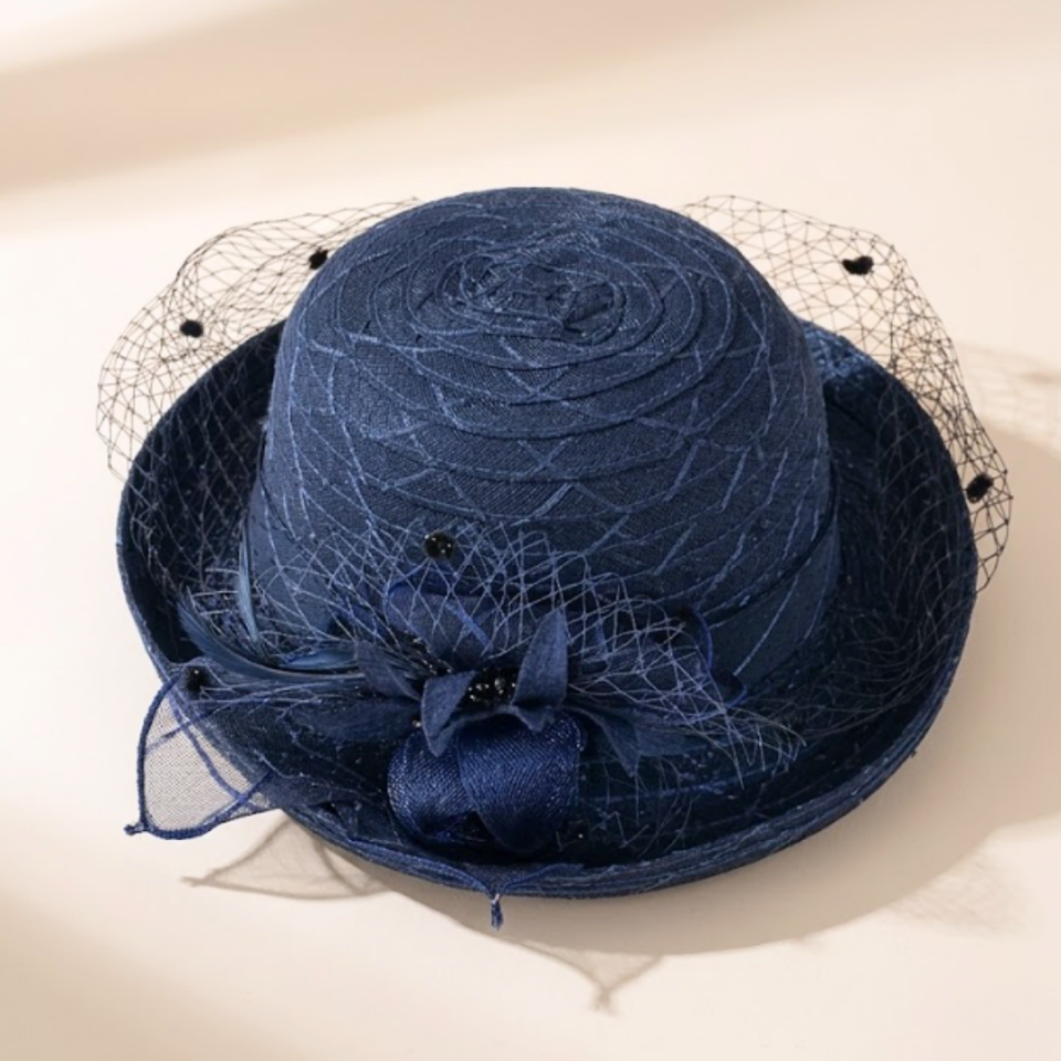 Elizabeth Lacivert Renk Alternatifli Şapka 28 cm