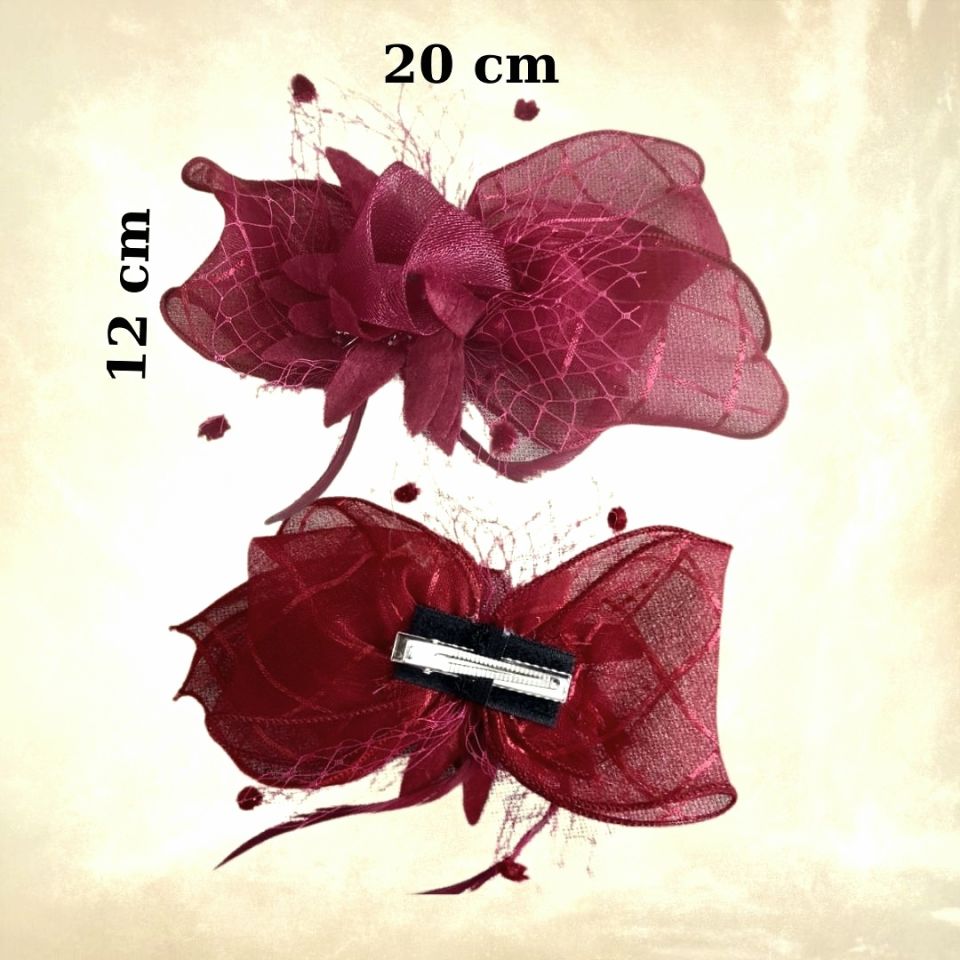 Elizabeth Koyu Kırmızı Renk Alternatifli Şapka 28 cm