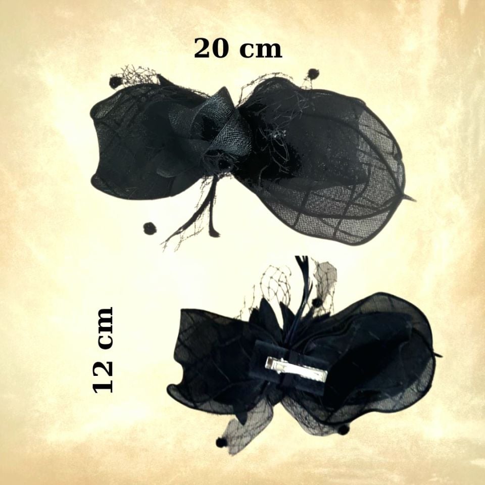 Elizabeth Siyah Renk Alternatifli Şapka 28 cm