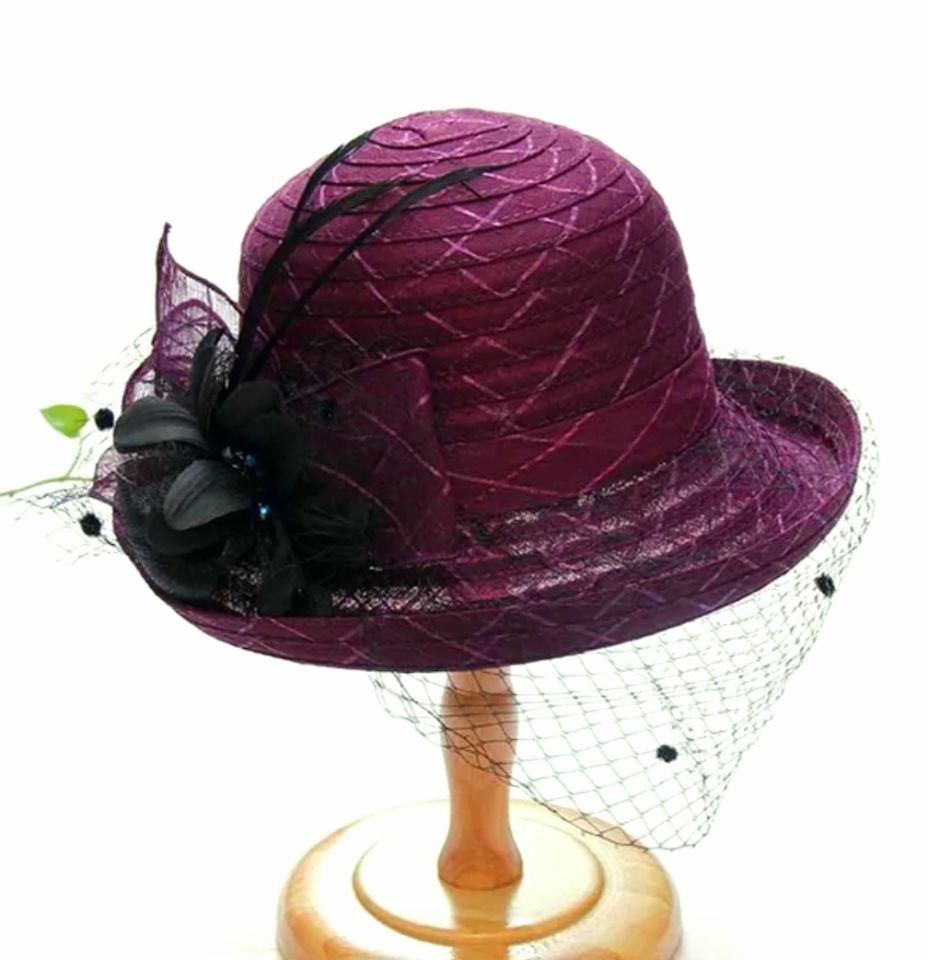 Elizabeth Mürdüm Renk Alternatifli Şapka 28 cm