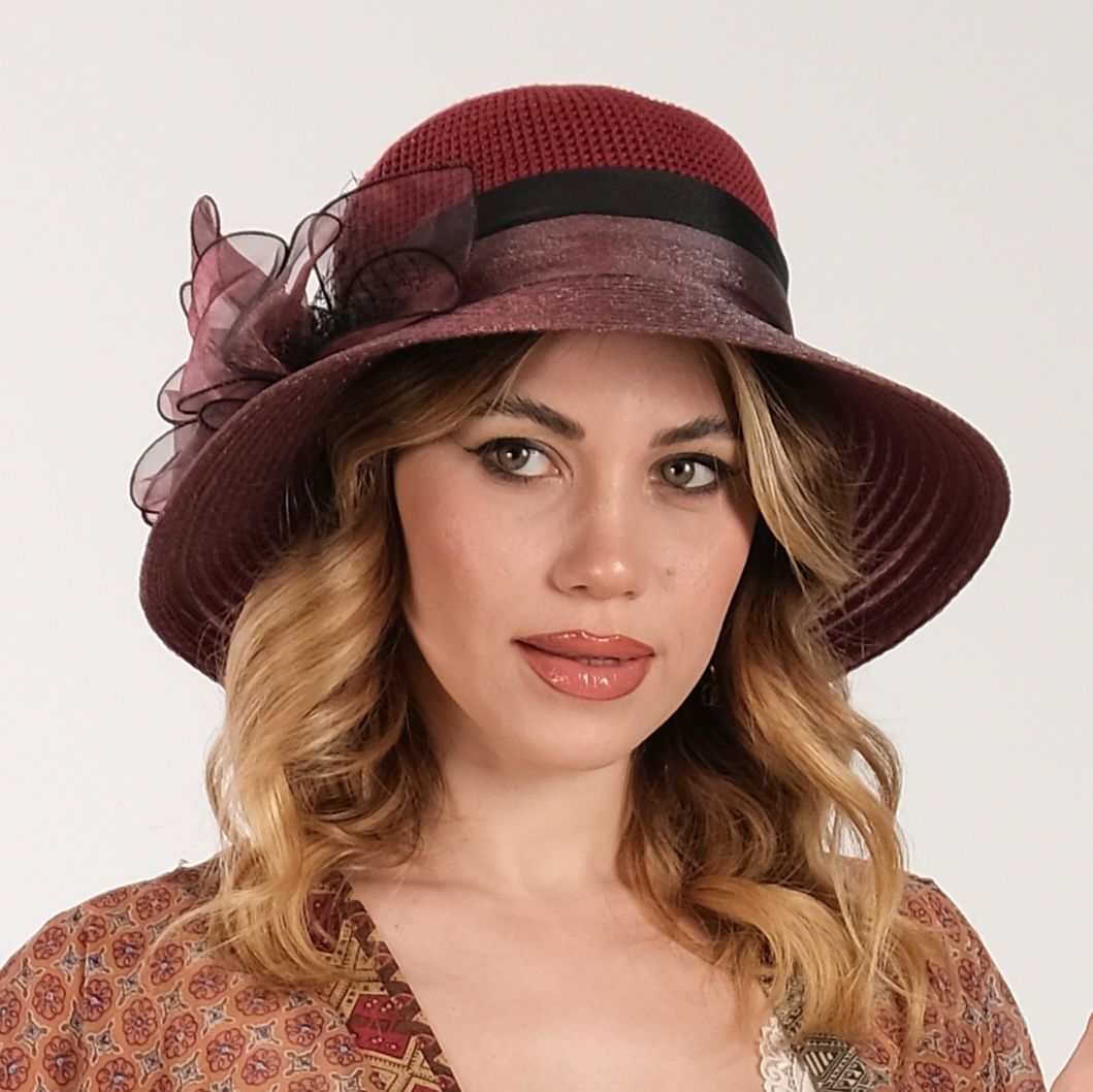 Mary Bordo Renk Şapka 35 cm