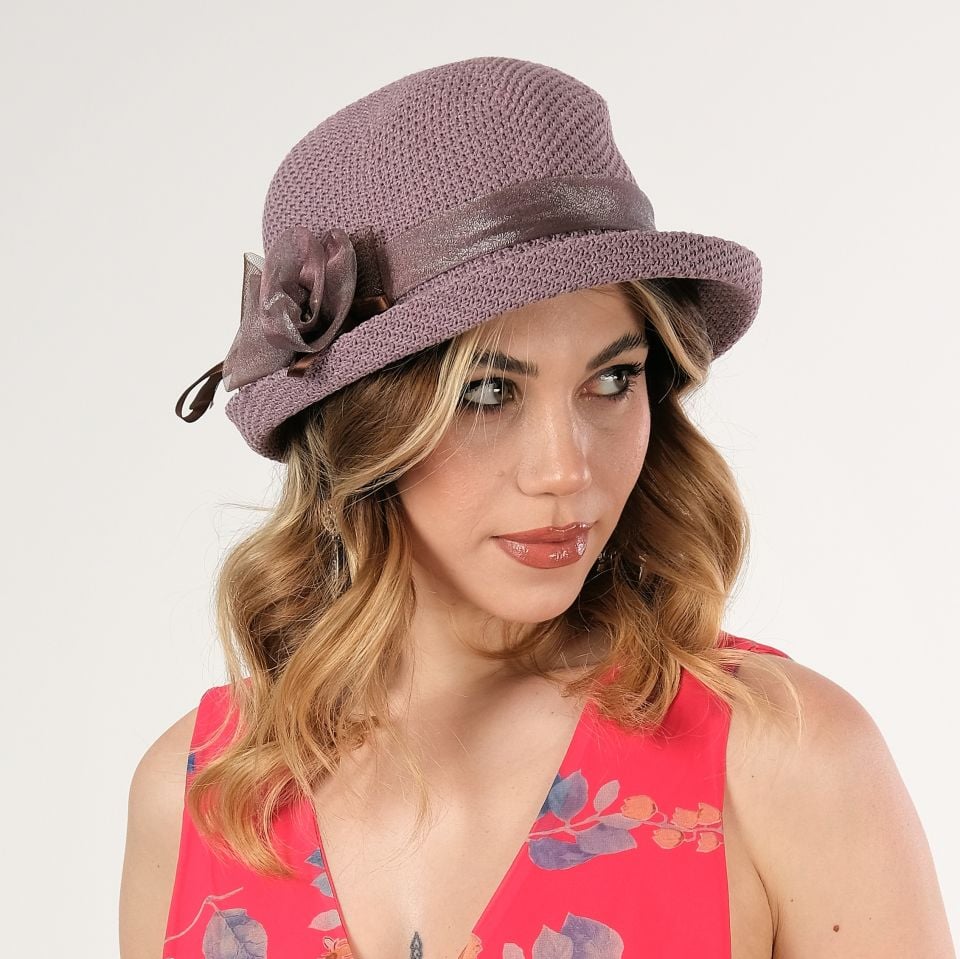 Fayette Mor Renk Şapka 26 cm