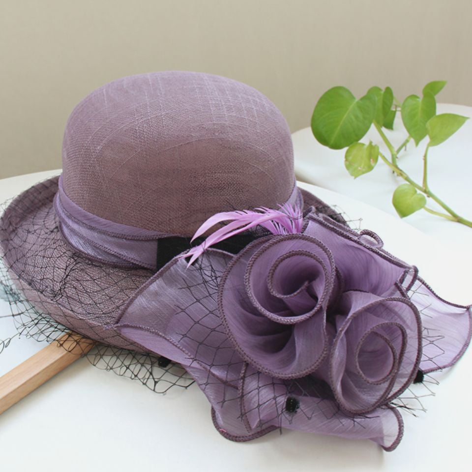 Orva  Eskitme Mor Renk Alternatifli  Şapka 28 cm