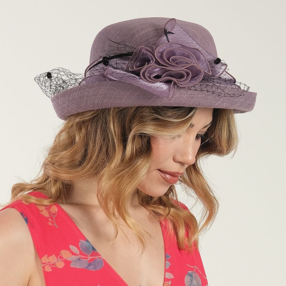 Orva  Eskitme Mor Renk Alternatifli  Şapka 28 cm