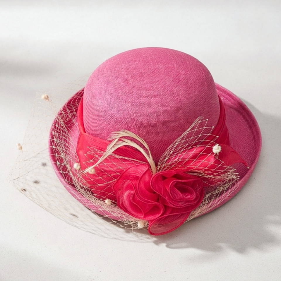 Orva Eskitme Pembe Renk Alternatifli Şapka 28 cm