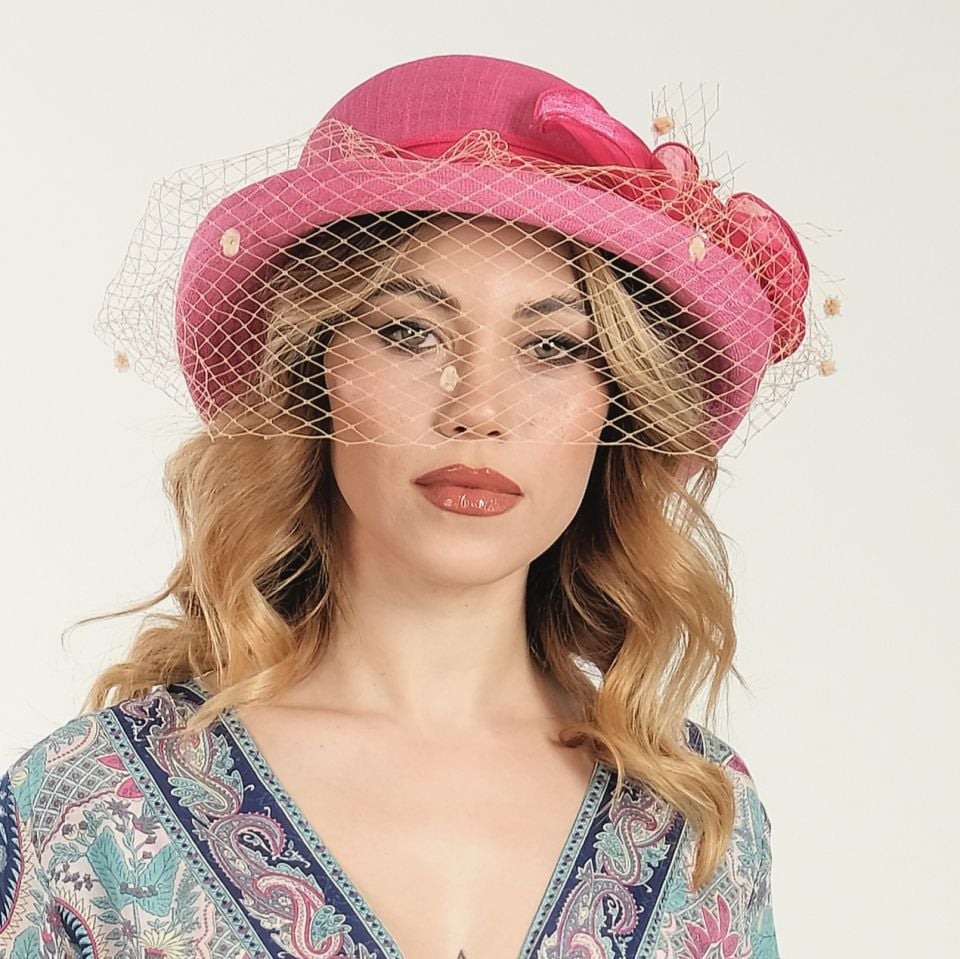 Orva Eskitme Pembe Renk Alternatifli  Şapka 28 cm