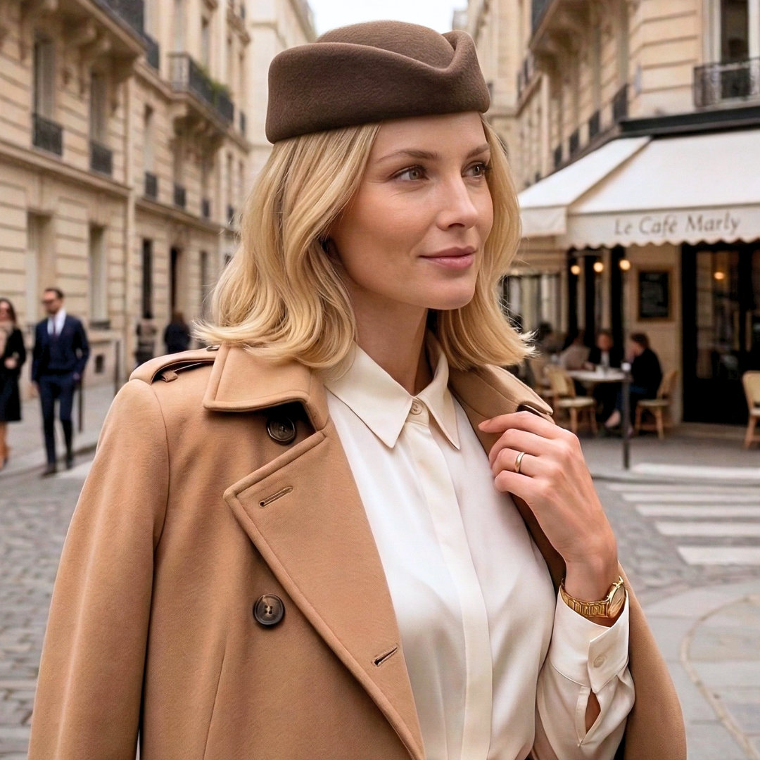 Hostes Kahverengi Renk Vualet Şapka