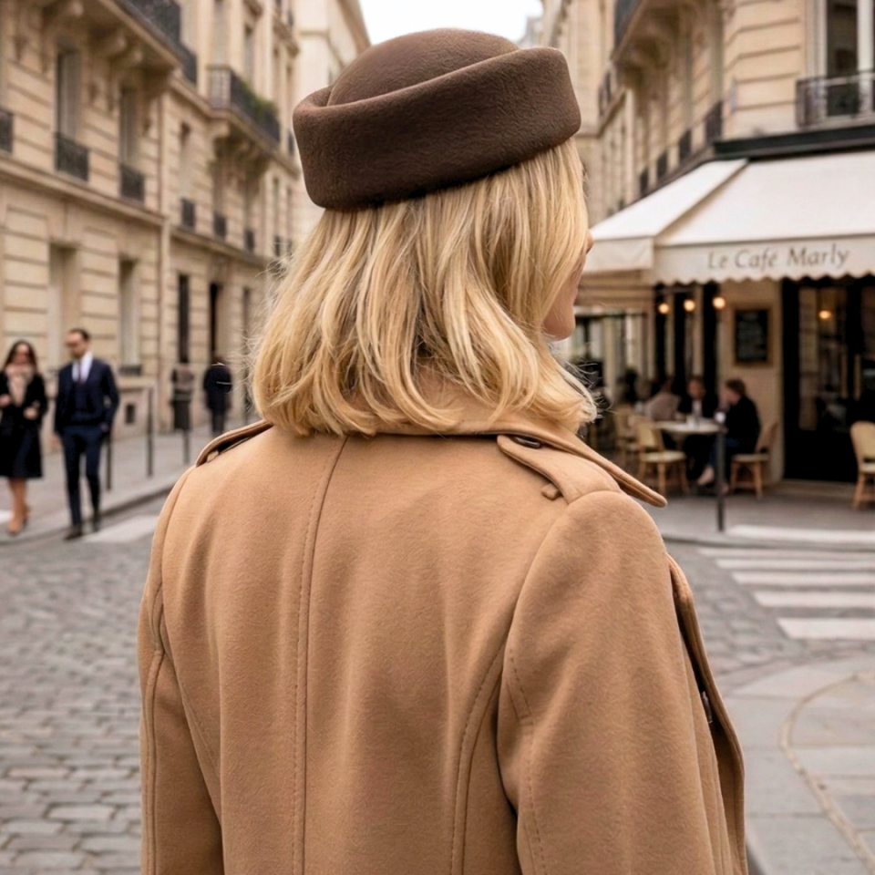 Hostes Kahverengi Renk Vualet Şapka