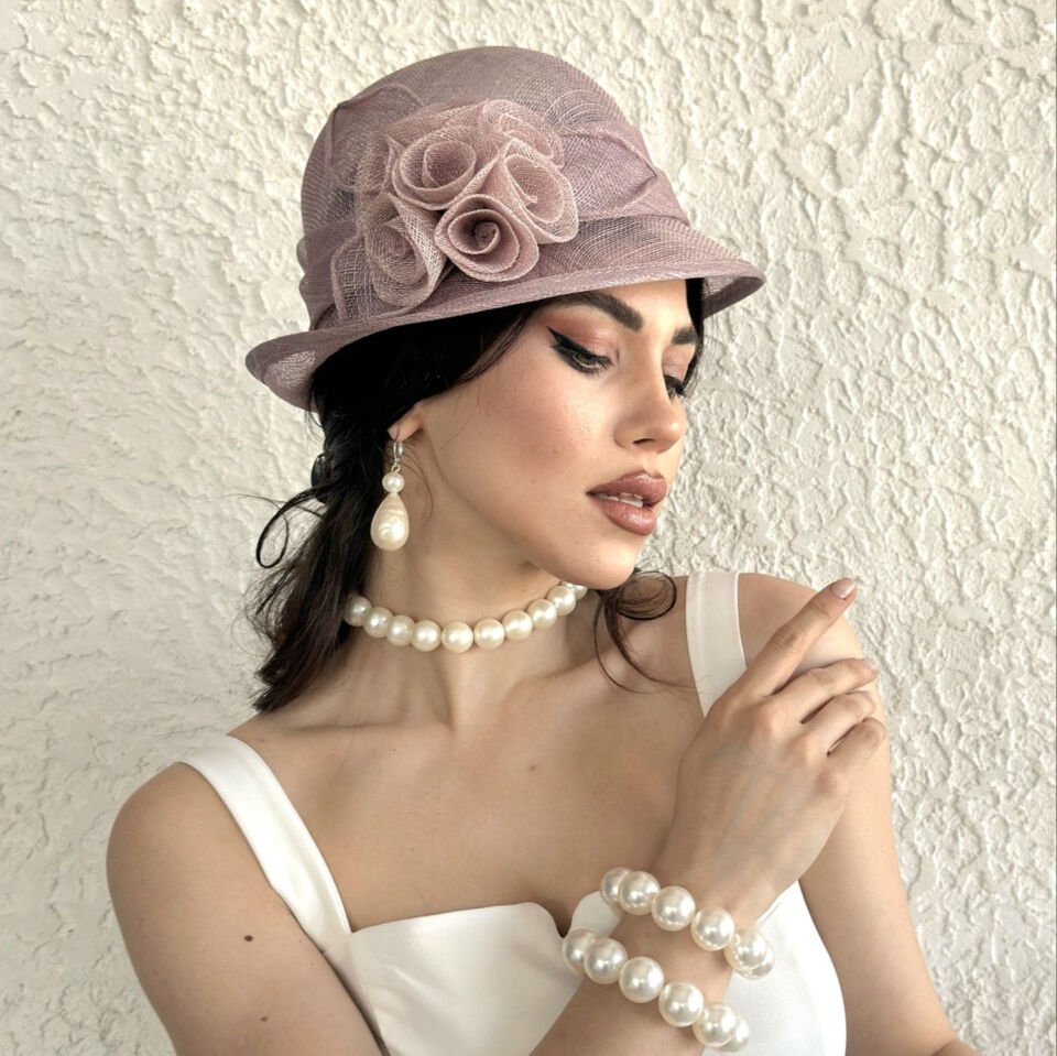 Artus Pudra Lila Renk Elegan Şapka 27 cm