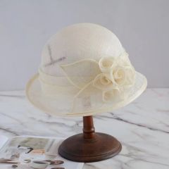 Artus Krem Renk Elegan Şapka 28 cm
