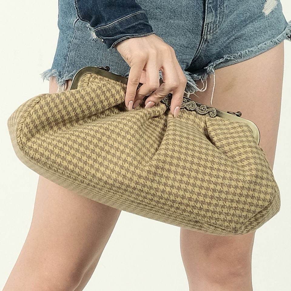 Antik Model Camel Hardal Renk Piyedepul Tasarım Çanta