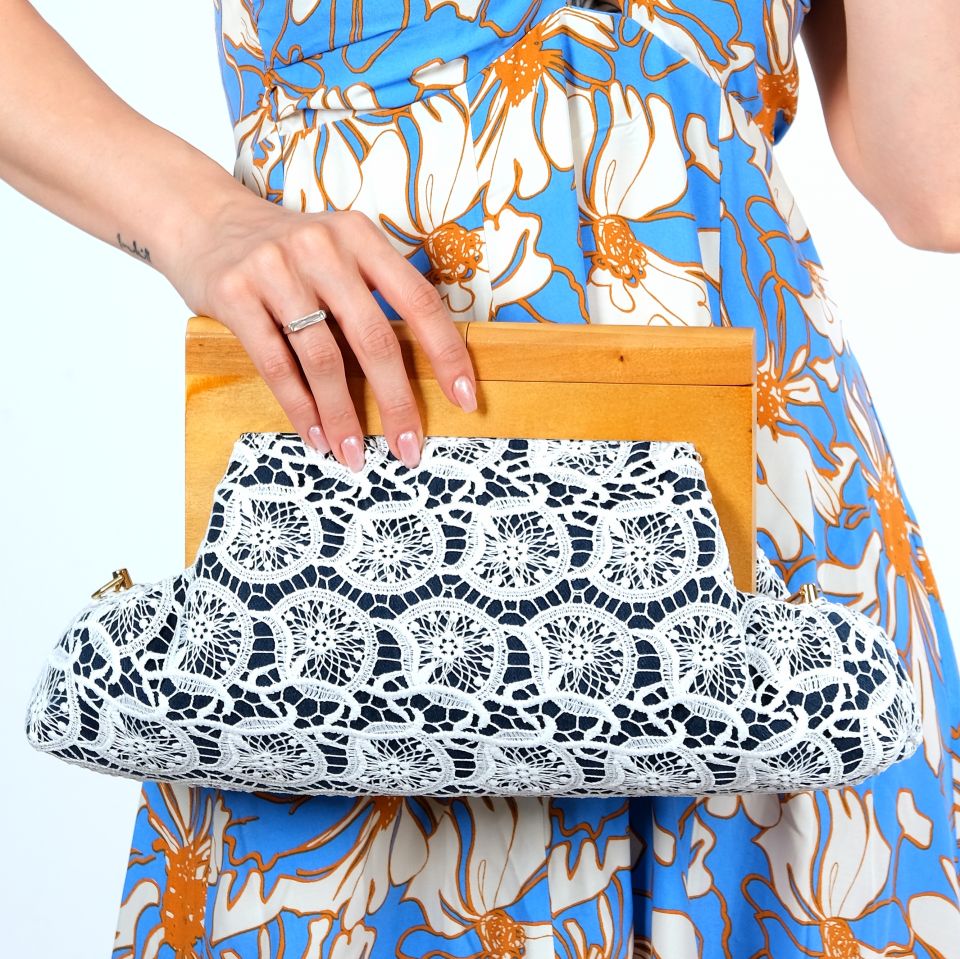 Denim Model Kot Kumaş Dantel Tasarım Çanta