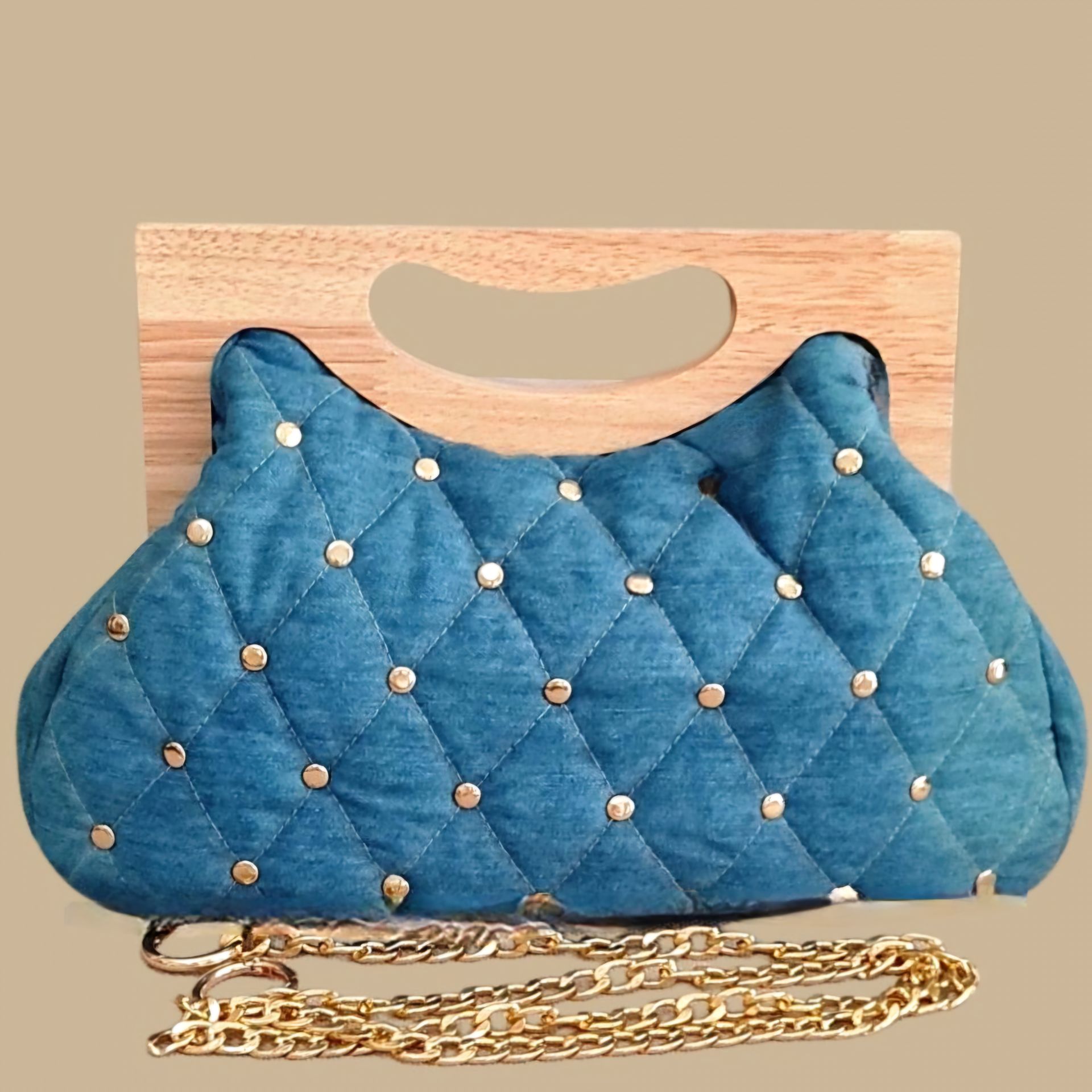 Denim Model Mavi Eskitme Kot Tasarım Çanta