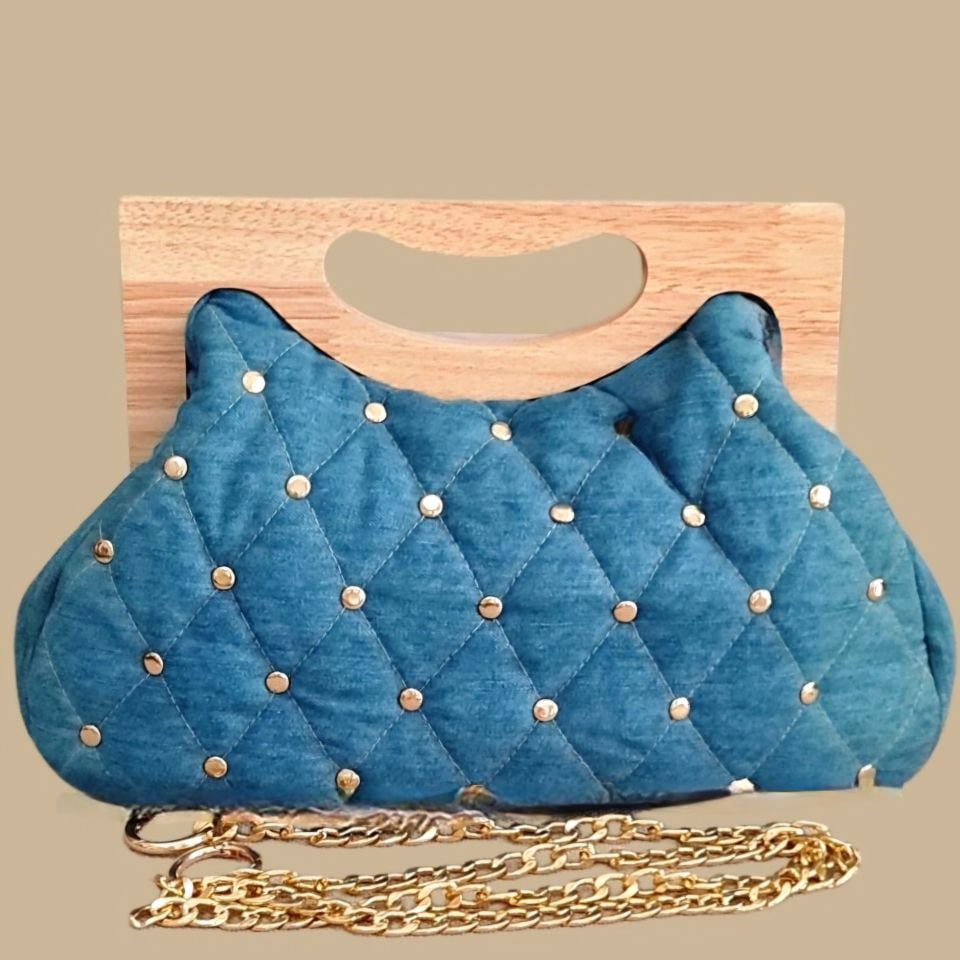 Denim Model Mavi Eskitme Kot Tasarım Çanta