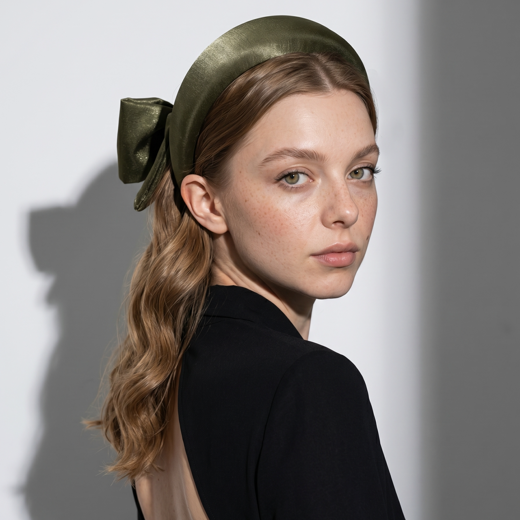 Sarah Haki Yeşil Saten Vualet Taç