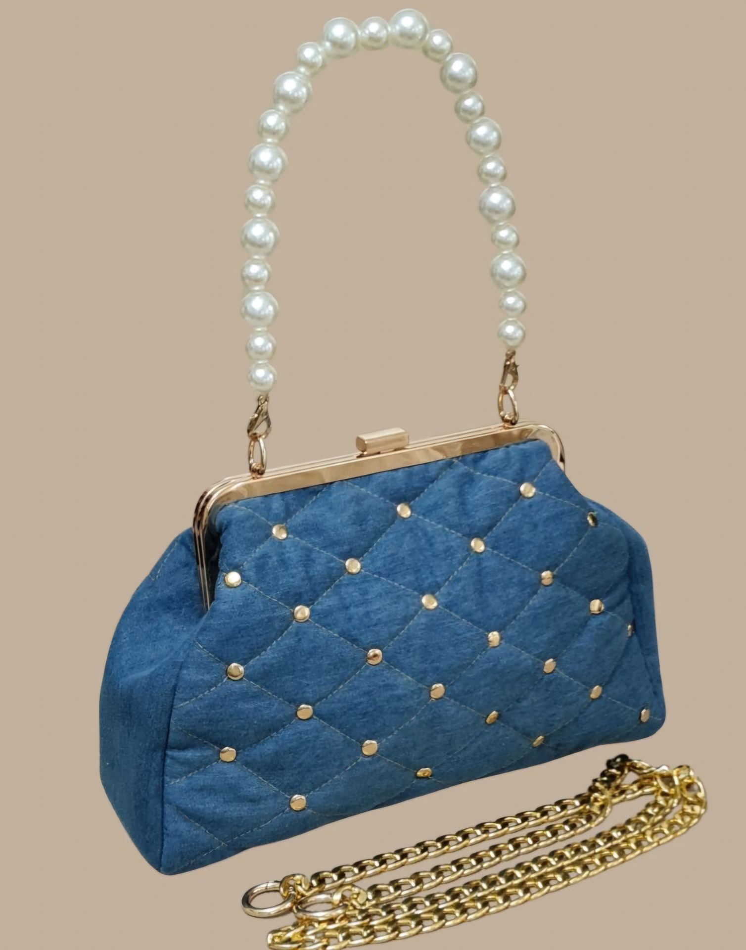 Denim Model Mavi Renk Eskitme Kot Tasarım Çanta