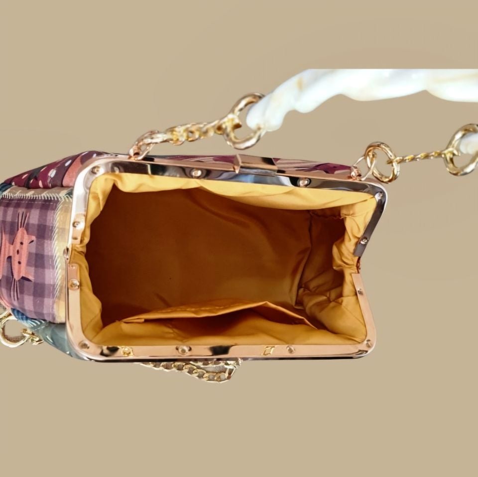 Sardunya Model Renkli Kedi Desenli Çanta