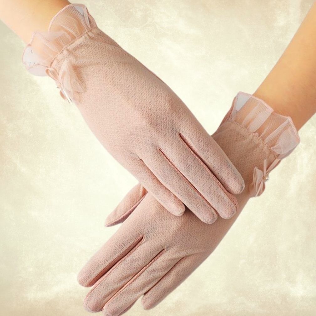 Pudra Pembe Renk Sürüş Eldiveni