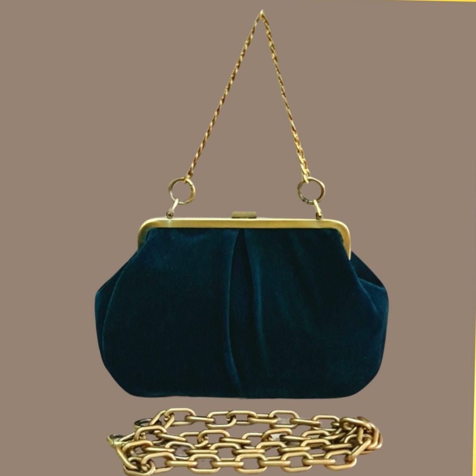 Lilyum Model Yeşil Renk Nubuk Kumaş Çanta