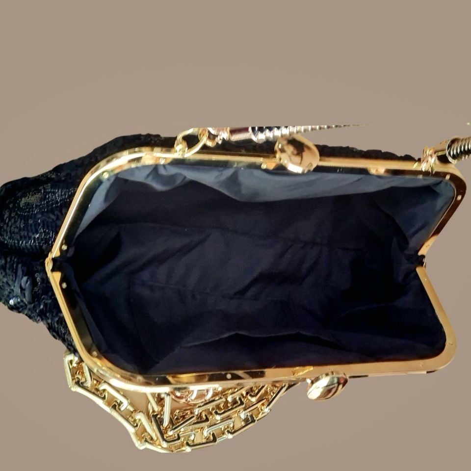 Coco Model Siyah Dantel Tasarım Çanta