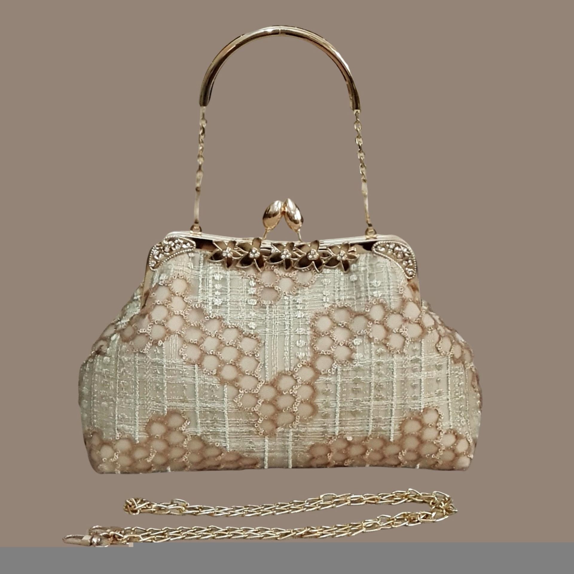 Çiçek Model Capicino Renk Dantel Tasarım Çanta