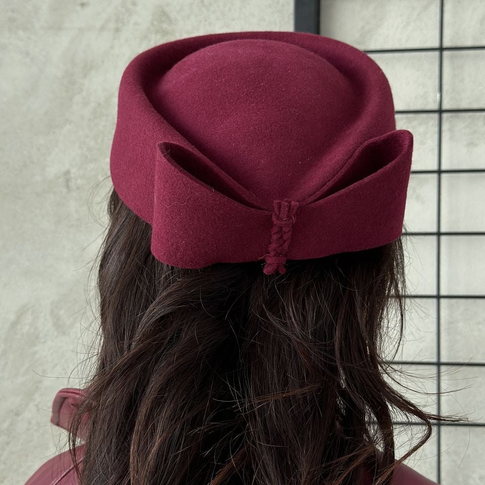 Catherine Bordo Renk  Vualet Şapka