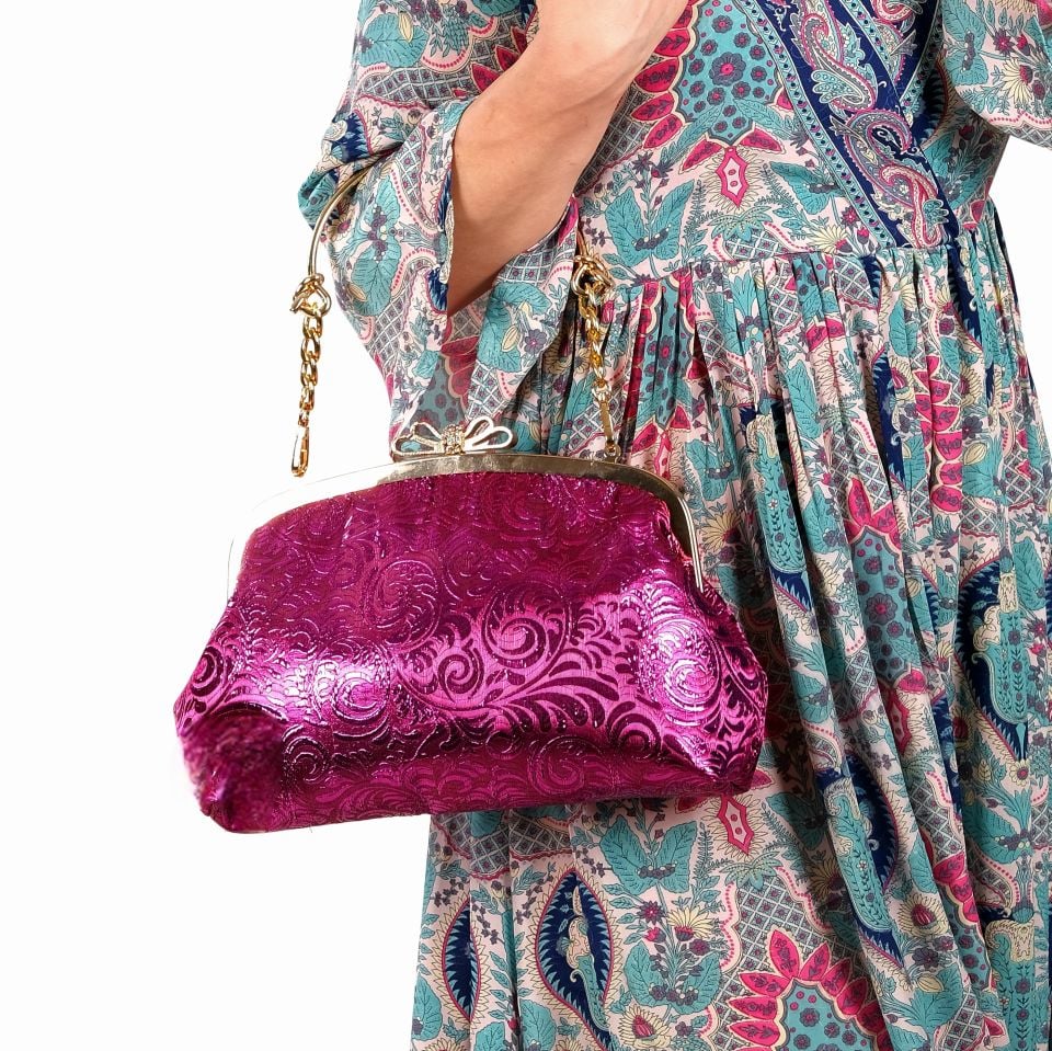 Fiyonk Model Fuşya Renk Tasarım Çanta