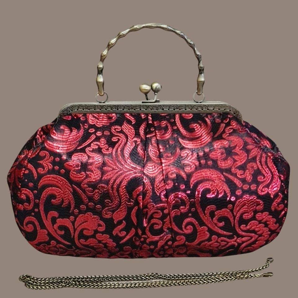 Antik Model Bordo Renk Tasarım Çanta