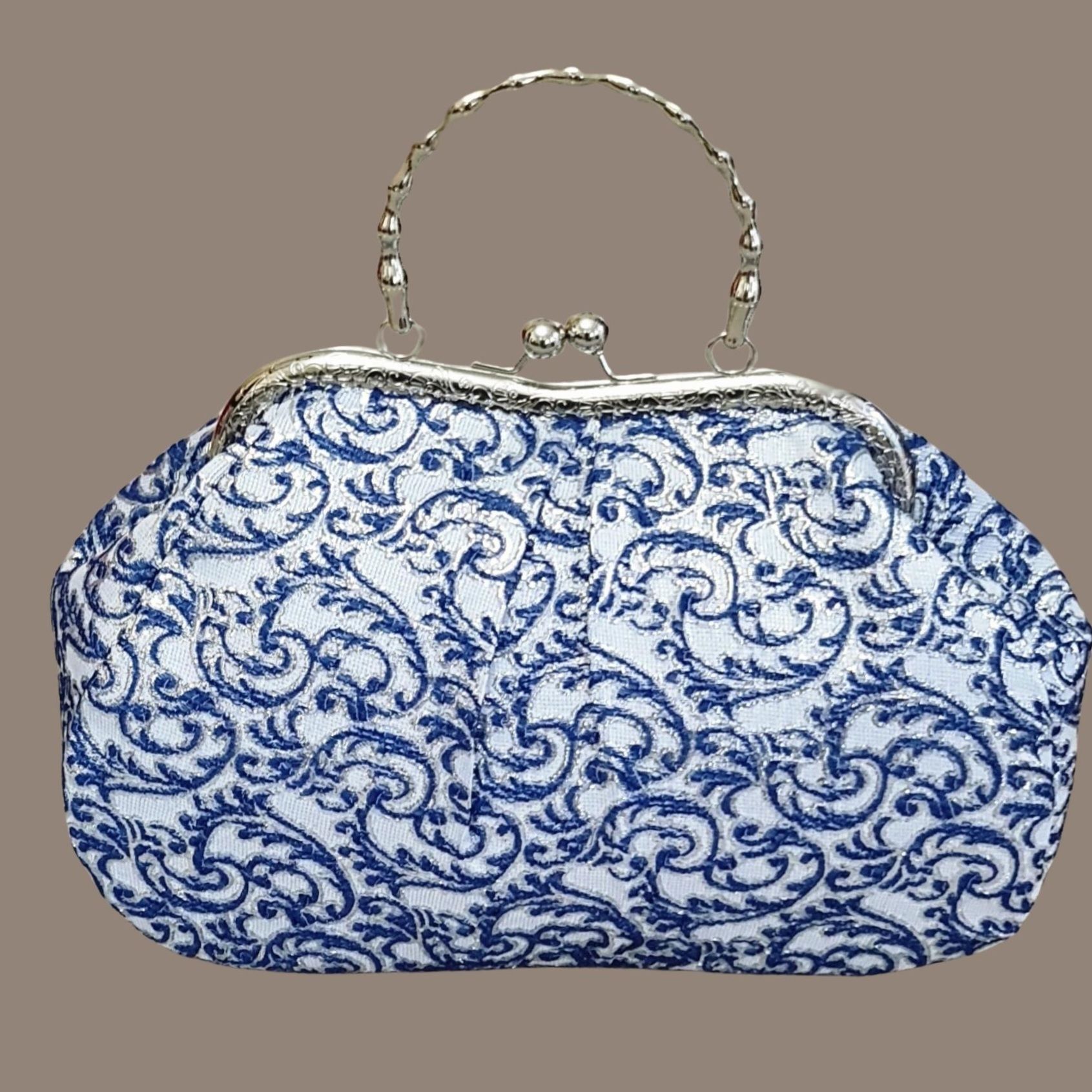 Antik Model Saks Mavi Renk Tasarım Çanta