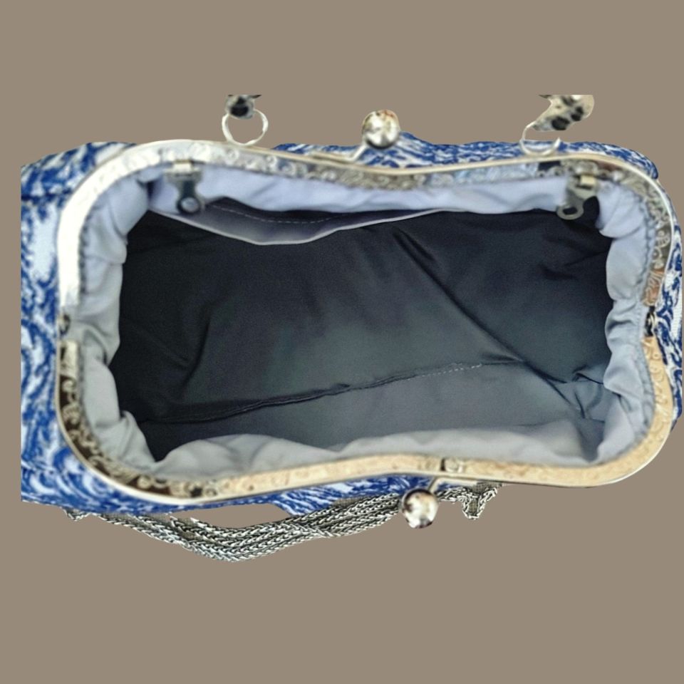 Antik Model Saks Mavi Renk Tasarım Çanta