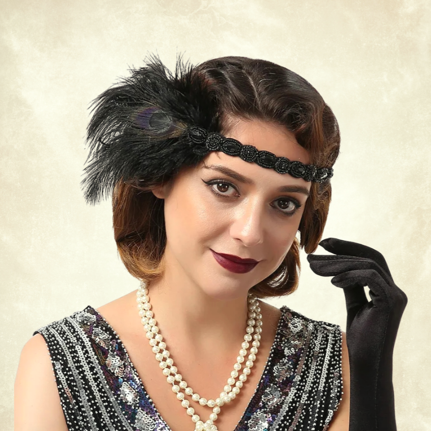 Semele Siyah Renk 1920s Saç Aksesuarı