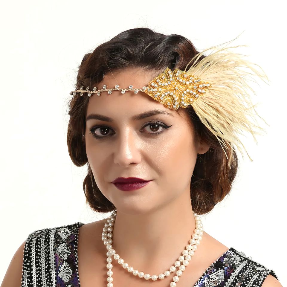 Byblis Gold Sarı Renk 1920s  Saç Aksesuarı