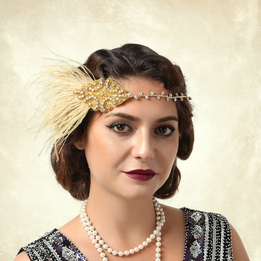 Byblis Gold Sarı Renk 1920s  Saç Aksesuarı
