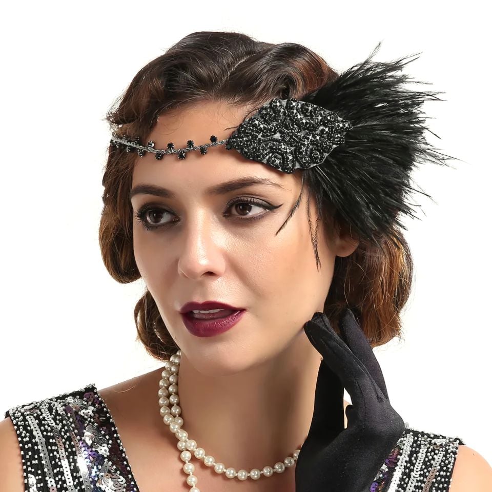 Byblis Siyah Renk 1920s Saç Aksesuarı