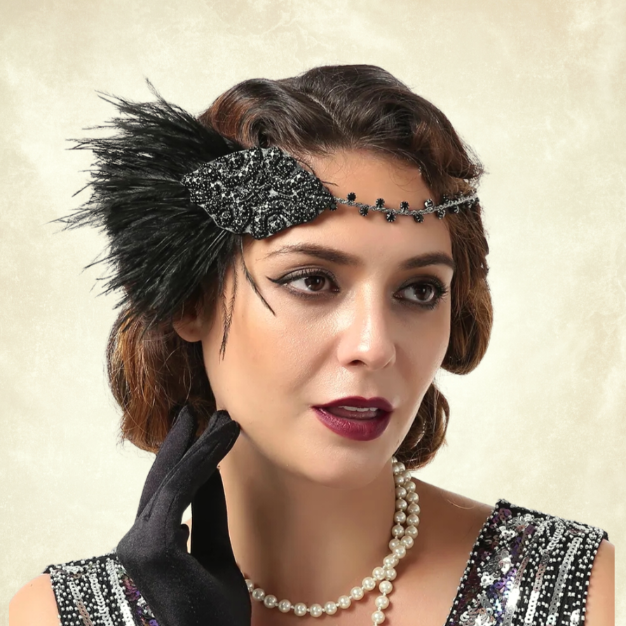 Byblis Siyah Renk 1920s Saç Aksesuarı