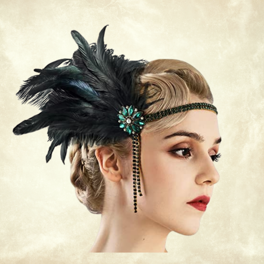 Niobe Yeşil Renk 1920s Saç Aksesuarı