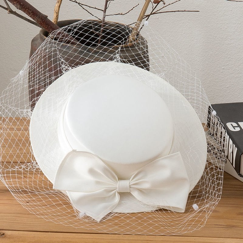 Freya İnci Beyaz Renk Vualet Şapka 30 cm