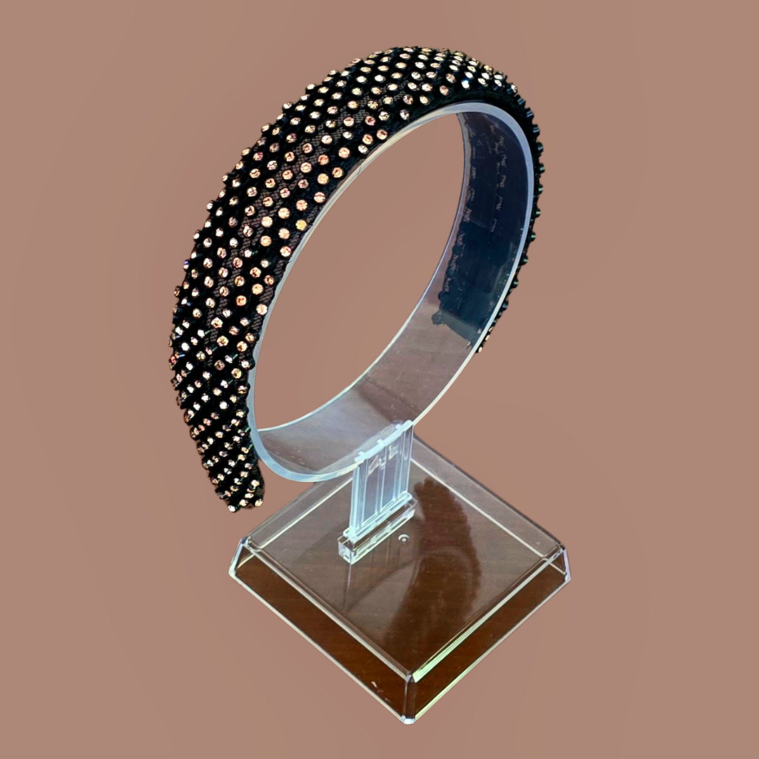 Mila Siyah Taç Bakır Renk Taş Aksesuarlı