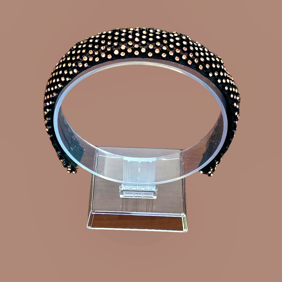 Mila Siyah Taç Bakır Renk Taş Aksesuarlı