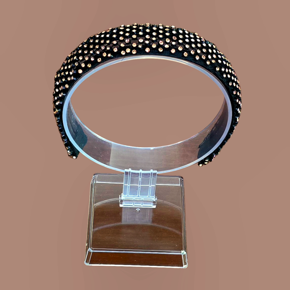 Mila Siyah Taç Bakır Renk Taş Aksesuarlı