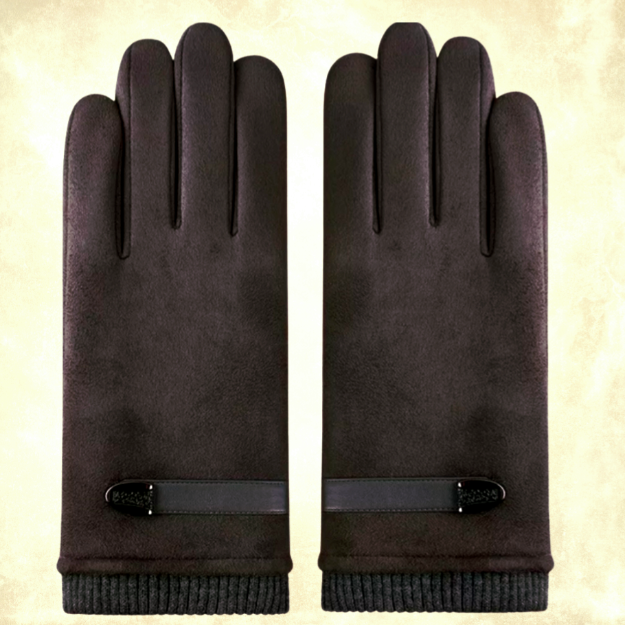 Erkek Kahverengi Süet Dokulu Kış Eldiven