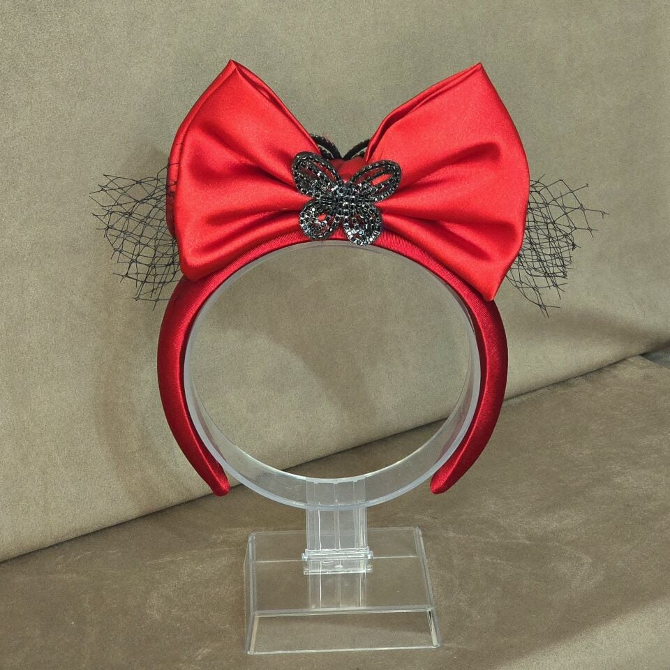 Mila Kırmızı Renk  Saten  Taç