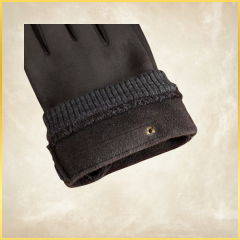 Erkek Kahverengi Süet Dokulu Kış Eldiven