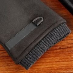 Erkek Kahverengi Süet Dokulu Kış Eldiven