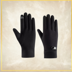 Erkek Siyah Renk Süet Dokulu Kış  Eldiven
