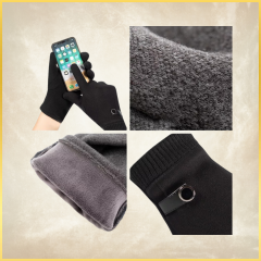 Erkek Gri Süet Dokulu Kış Eldiven