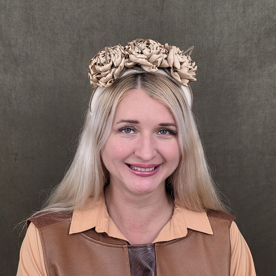 Mila Şampanya Renk Saten  Taç