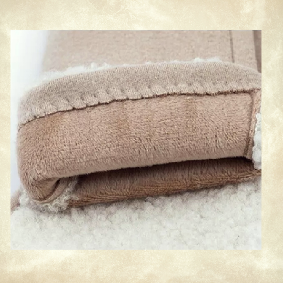 Kontes Vizon Renk  Süet Dokulu Tedy Aksesuarlı Kış Eldiven