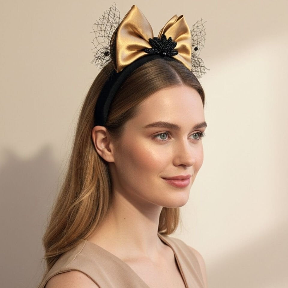 Mila Gold Siyah Taç