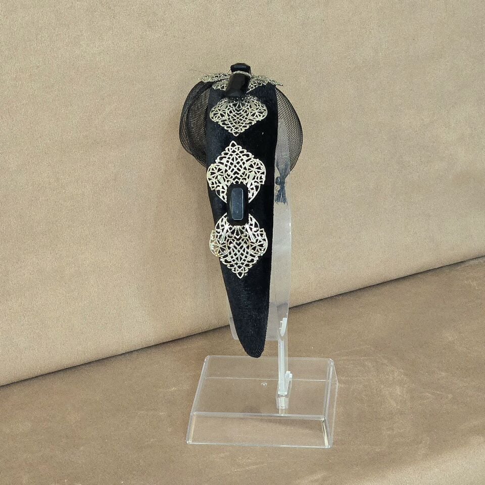 Mila Siyah  Renk  Kadife Taç